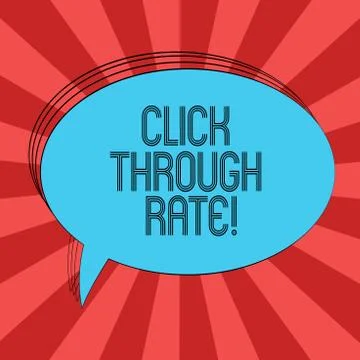 Writing note showing Click Through Rate. Business photo showcasing proportion of Stock Illustration
