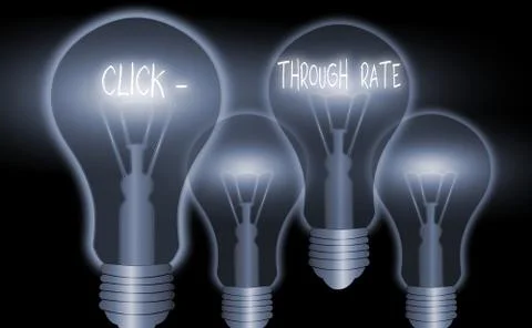Writing note showing Click through Rate. Business photo showcasing number of Illustrazione stock