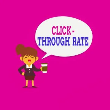 Writing note showing Click through Rate. Business photo showcasing number of 스톡 일러스트