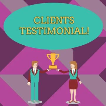 Writing note showing Clients Testimonial. Business photo showcasing Formal Stock Illustration