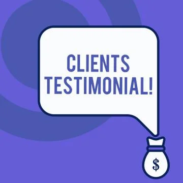Writing note showing Clients Testimonial. Business photo showcasing Formal Stock Illustration