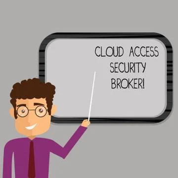Writing note showing Cloud Access Security Broker. Business photo showcasing Stock Illustration
