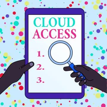 Writing note showing Cloud Access. Business photo showcasing Software tool イラスト素材