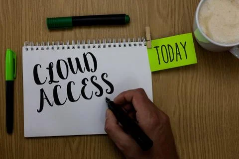 Writing note showing Cloud Access. Business photo showcasing Software tool 写真素材