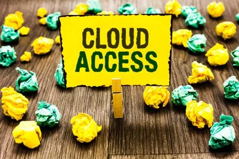 Writing note showing Cloud Access. Business photo showcasing Software tool 스톡 사진