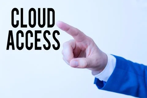Writing note showing Cloud Access. Business photo showcasing Software tool Foto stock