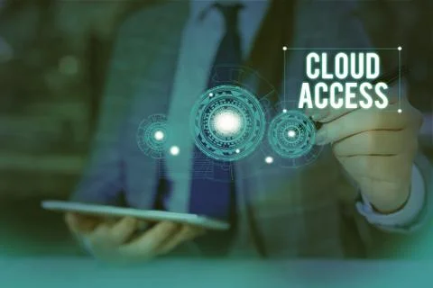 Writing note showing Cloud Access. Business photo showcasing Software tool Stock Photos
