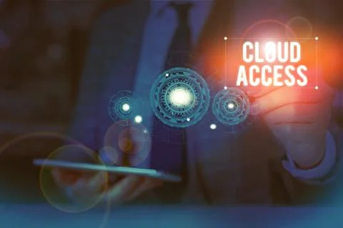 Writing note showing Cloud Access. Business photo showcasing Software tool 写真素材