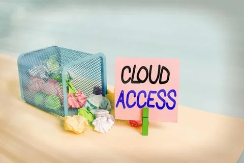 Writing note showing Cloud Access. Business photo showcasing Software tool 库存照片