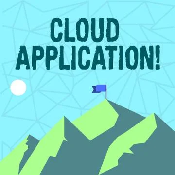 Writing note showing Cloud Application. Business photo showcasing the software Stock Illustration