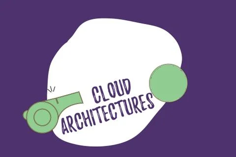 Writing note showing Cloud Architectures. Business photo showcasing Various E Illustrazione stock