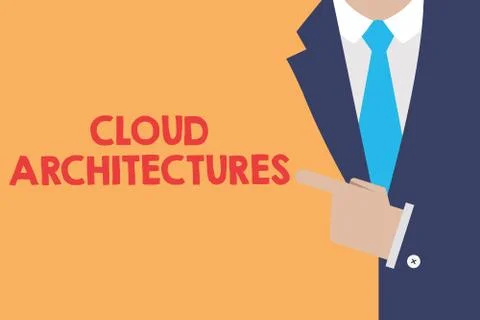 Writing note showing Cloud Architectures. Business photo showcasing Various Stock Illustration