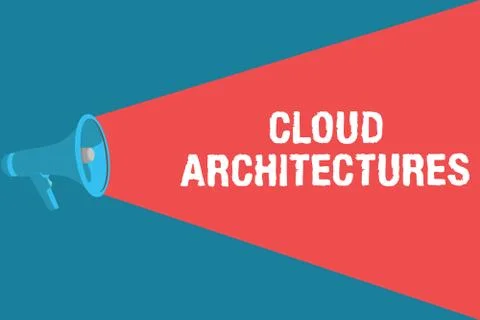 Writing note showing Cloud Architectures. Business photo showcasing Various Stock Illustration