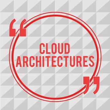 Writing note showing Cloud Architectures. Business photo showcasing Various E Illustrazione stock