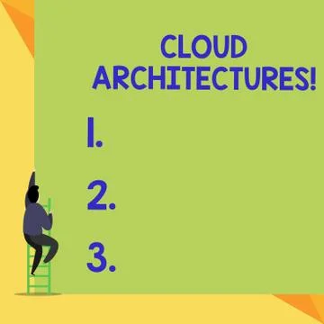 Writing note showing Cloud Architectures. Business photo showcasing Various Stock Illustration