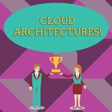 Writing note showing Cloud Architectures. Business photo showcasing Various Stock Illustration