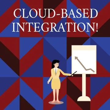Writing note showing Cloud Based Integration. Business photo showcasing tools 스톡 일러스트