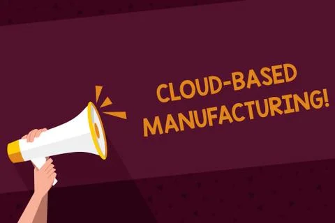 Writing note showing Cloud Based Manufacturing. Business photo showcasing par Illustrazione stock