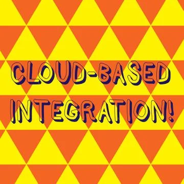 Writing note showing Cloud Based Integration. Business photo showcasing tools Illustrazione stock