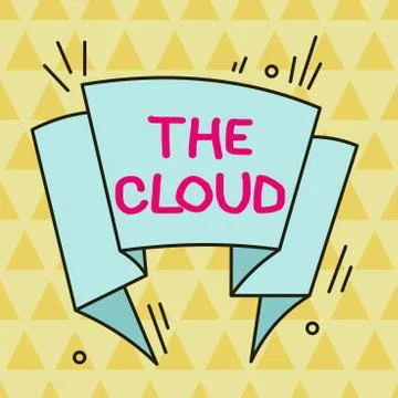 Writing note showing The Cloud. Business photo showcasing Programs used in 库存插图