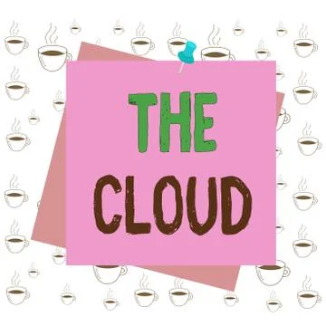 Writing note showing The Cloud. Business photo showcasing Programs used in 库存插图