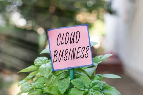 Writing note showing Cloud Business. Business photo showcasing internetbased Foto stock