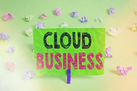 Writing note showing Cloud Business. Business photo showcasing internetbased 스톡 사진