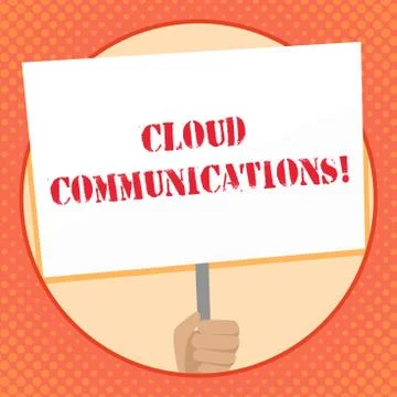 Writing note showing Cloud Communications. Business photo showcasing the Stock Illustration