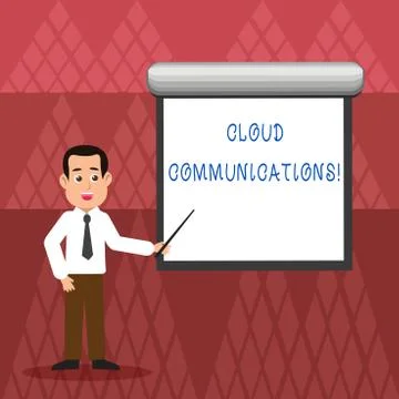 Writing note showing Cloud Communications. Business photo showcasing the Stock Illustration