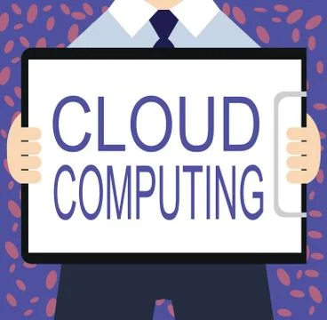 Writing note showing Cloud Computing. Business photo showcasing use a network of Stock Illustration