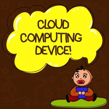 Writing note showing Cloud Computing Device. Business photo showcasing Shared Stock Illustration