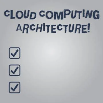 Writing note showing Cloud Computing Architecture. Business photo showcasing Illustrazione stock