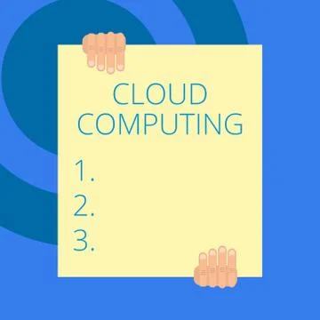 Writing note showing Cloud Computing. Business photo showcasing use a network of Stock Illustration