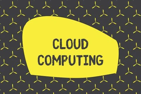 Writing note showing Cloud Computing. Business photo showcasing use a network of Stock Illustration