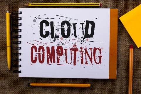 Writing note showing  Cloud Computing. Business photo showcasing Online Infor 스톡 사진