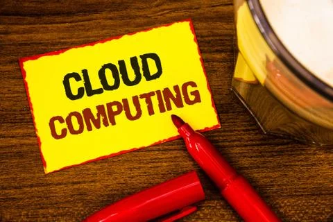 Writing note showing  Cloud Computing. Business photo showcasing Online Infor 스톡 사진