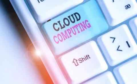 Writing note showing Cloud Computing. Business photo showcasing storing and Foto stock