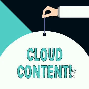 Writing note showing Cloud Content. Business photo showcasing Standalone Stockillustratie