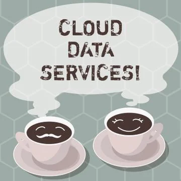 Writing note showing Cloud Data Services. Business photo showcasing enables data Stock Illustration