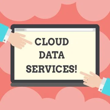 Writing note showing Cloud Data Services. Business photo showcasing enables data Stock Illustration