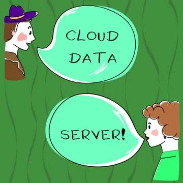 Writing note showing Cloud Data Server. Business photo showcasing built hosted Stockillustratie