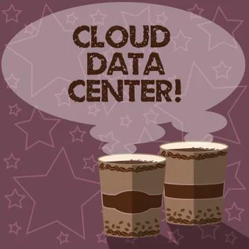Writing note showing Cloud Data Center. Business photo showcasing off premise Illustrazione stock