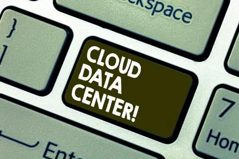 Writing note showing Cloud Data Center. Business photo showcasing off premise Stock Photos