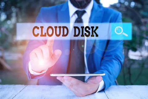 Writing note showing Cloud Disk. Business photo showcasing web base service that Foto stock