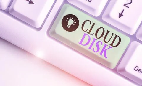 Writing note showing Cloud Disk. Business photo showcasing web base service that Foto stock