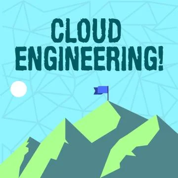 Writing note showing Cloud Engineering. Business photo showcasing application of Stock Illustration