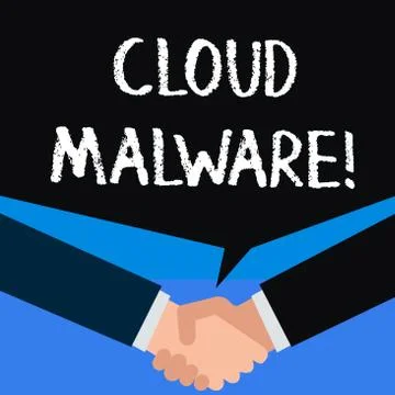 Writing note showing Cloud Malware. Business photo showcasing malicious software 스톡 일러스트