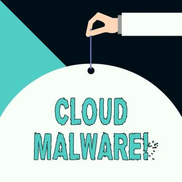 Writing note showing Cloud Malware. Business photo showcasing malicious software 스톡 일러스트