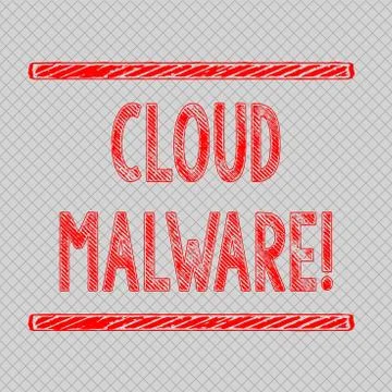Writing note showing Cloud Malware. Business photo showcasing malicious software 스톡 일러스트