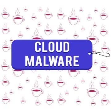 Writing note showing Cloud Malware. Business photo showcasing malicious software Illustrazione stock